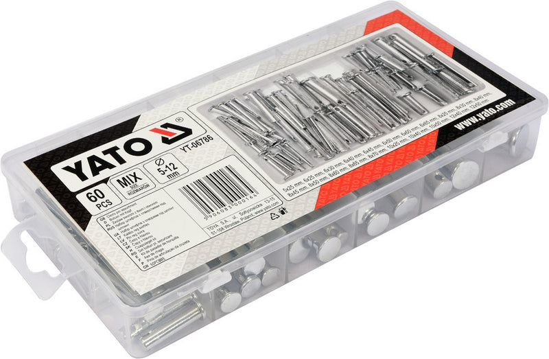 Dowel pin set (∅5-12mm) 60 pcs (YATO YT-06786)