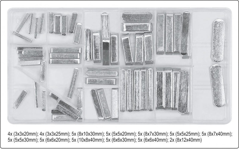 Crankshaft, pulley key set 60 pcs (YATO YT-06793)