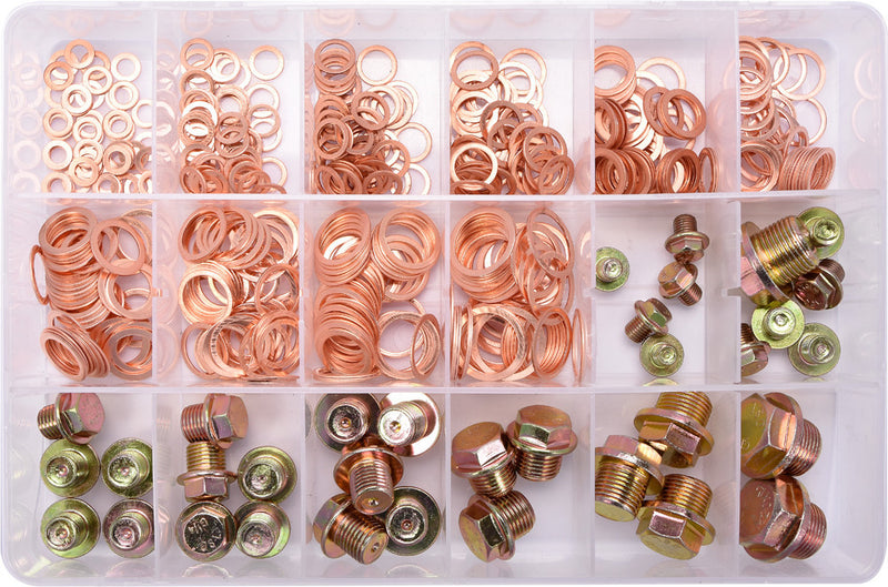 Oil Sump Plug Kit: bolts and copper washers, 534pcs, 6mm-M20 (YATO YT-06864)