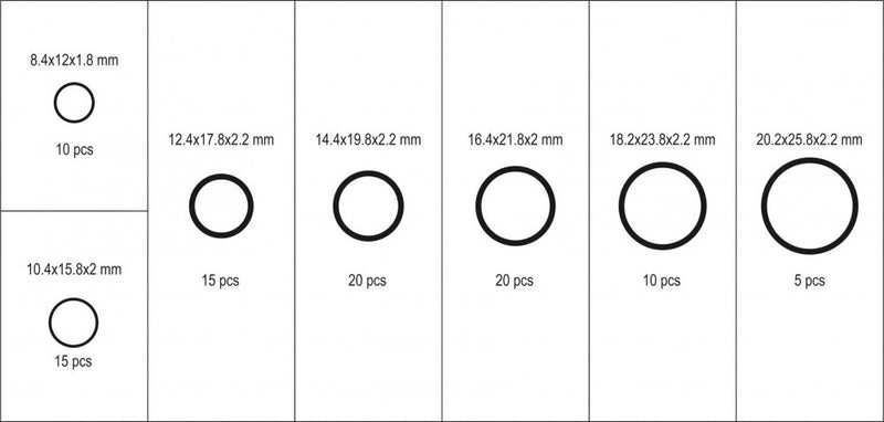 Copper Washer and Seal Kit 95 pcs (YATO YT-068713)