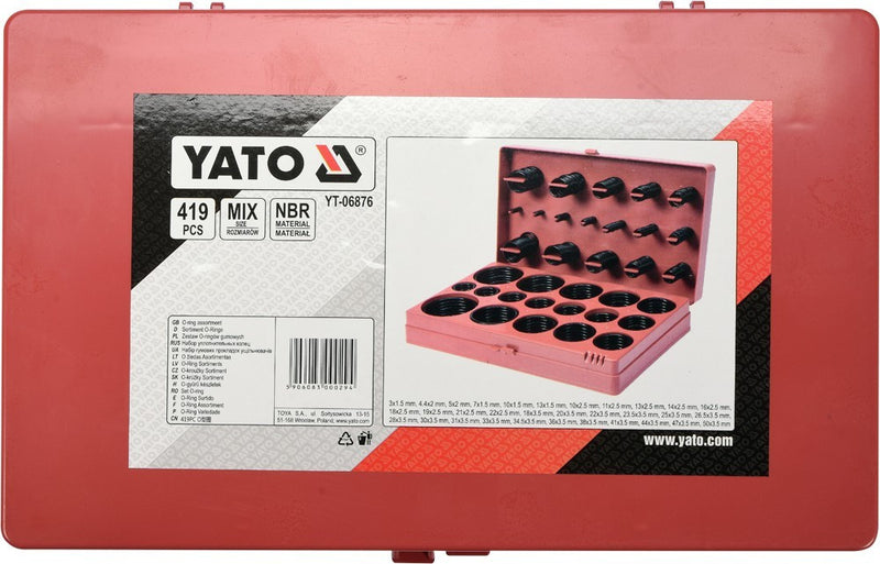 O-ring assortment 419 pcs, 3-50mm (YATO YT-06876)