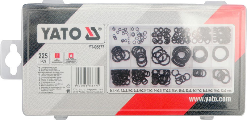 O-gyűrű készlet 225db, 3-22 mm (YATO YT-06877)