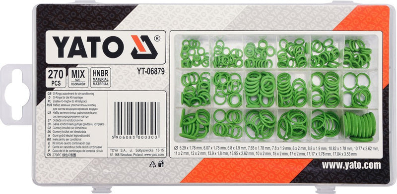 O-ring assortment for air conditioning, AC 270 pcs (YATO YT-06879)