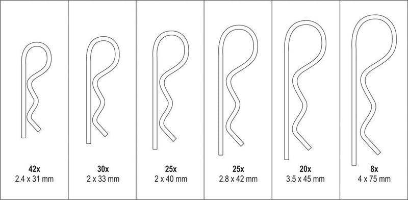 Spring Pin Assortment 150 pcs (YATO YT-06883)
