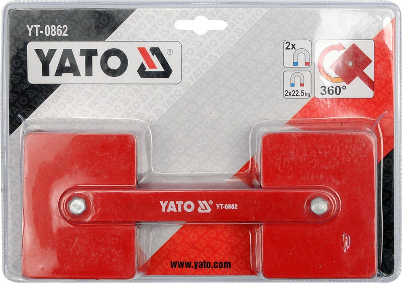 Welding Workpiece Holder Magnet, Adjustable 85x65x22mm /2x22.5kg (YATO YT-0862)