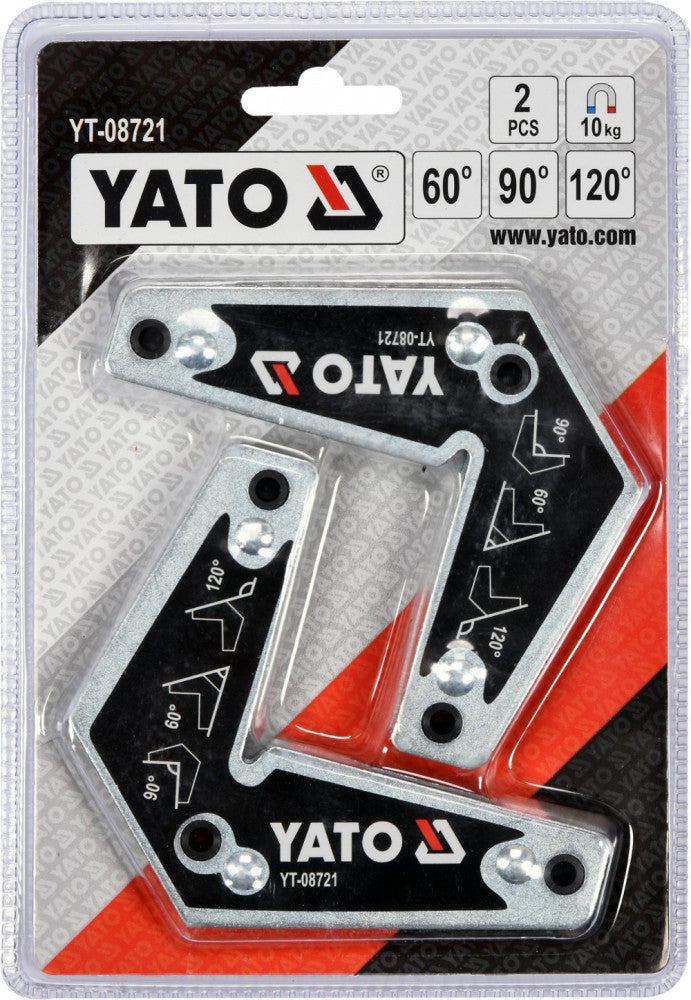 Hegesztési munkadarabtartó mágnes pár, 60-90-120° 10kg (YATO YT-08721)
