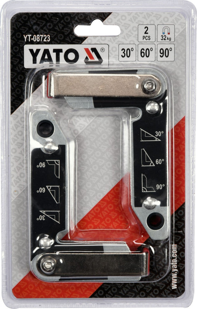 Welding Magnet Holder Set, 30-60-90° 32kg (YATO YT-08723)