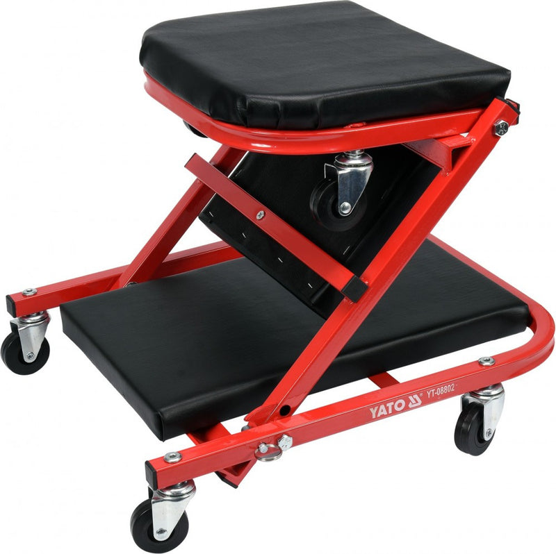 Fémvázas gurulós aláfekvő/szék fejtámlával, 91cm, max. 120/150 kg (YATO YT-08802)