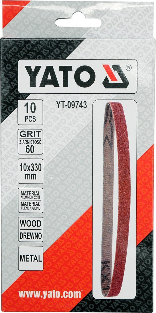 Csiszolószalag 10db/cs., 10x330 mm P60 (YATO YT-09743)