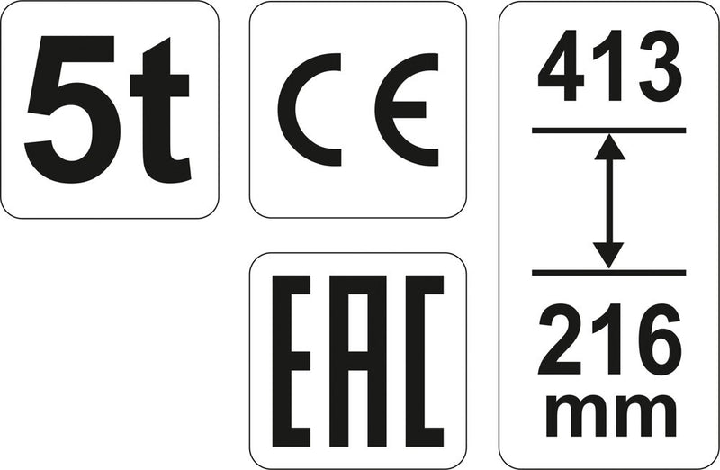 Palackemelő, 5 T, 216-413 mm (YATO YT-17002)