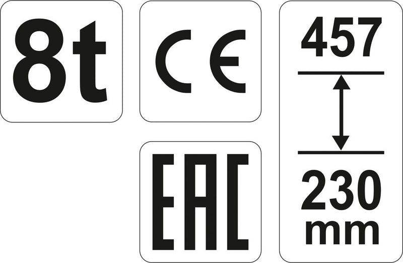 Palackemelő, 8T, 230-457mm (YATO YT-17003)