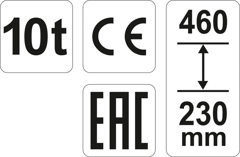 Palackemelő, 10 T, 230-460mm (YATO YT-17004)