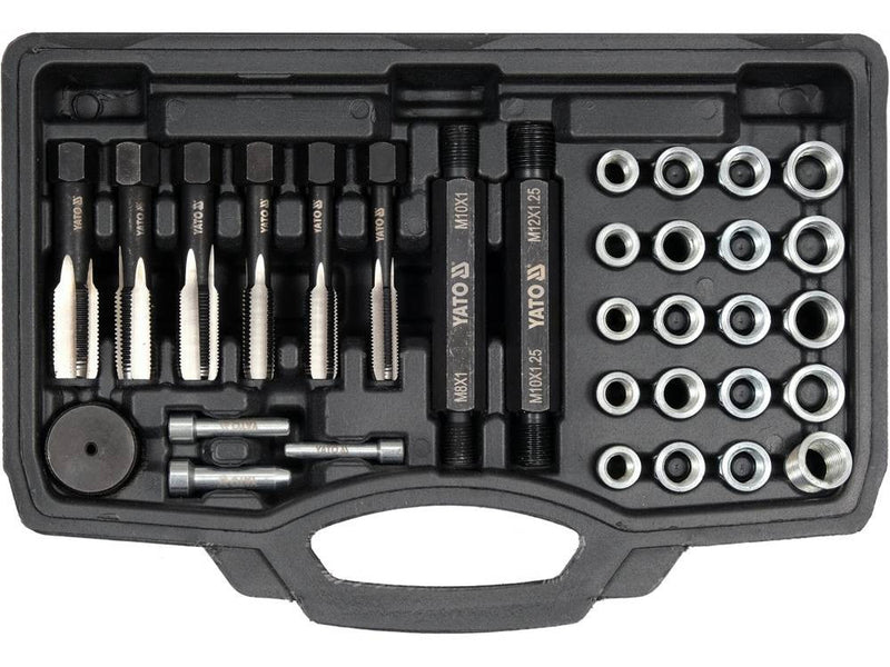 33-piece Glow Plug Thread Repair Kit M8-M12 (YATO YT-17710)