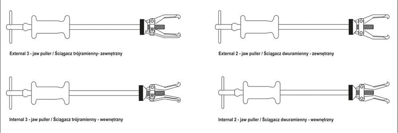 Csúszósúlyos csapágylehúzó készlet 5 részes, Ø190mm (YATO YT-2540)