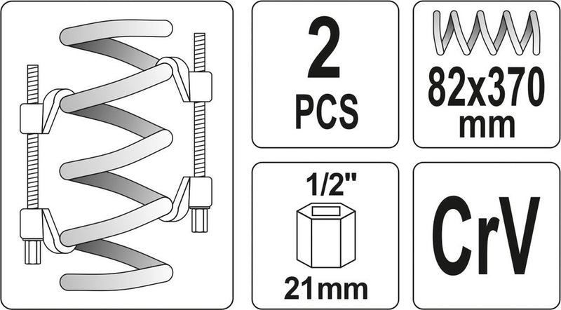 Rugóösszehúzó 82x370mm - 2 db (YATO YT-2544)
