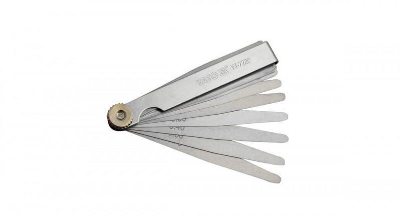 Feeler gauge, 0.02-1 mm, 17 blades, 100 mm (YATO YT-7220)