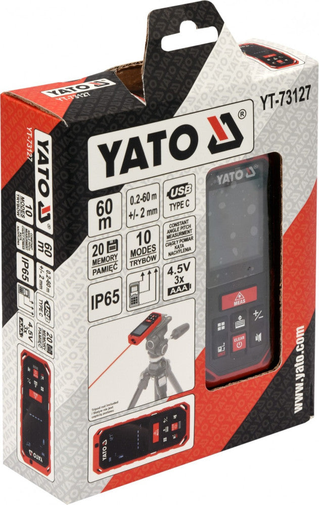 Lézeres távolságmérő 0.2-60m IP65 (YATO YT-73127)