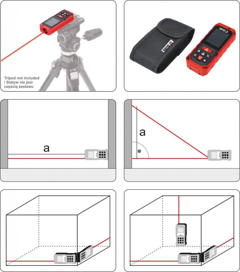 Lézeres távolságmérő 0.2-60m IP65 (YATO YT-73127)