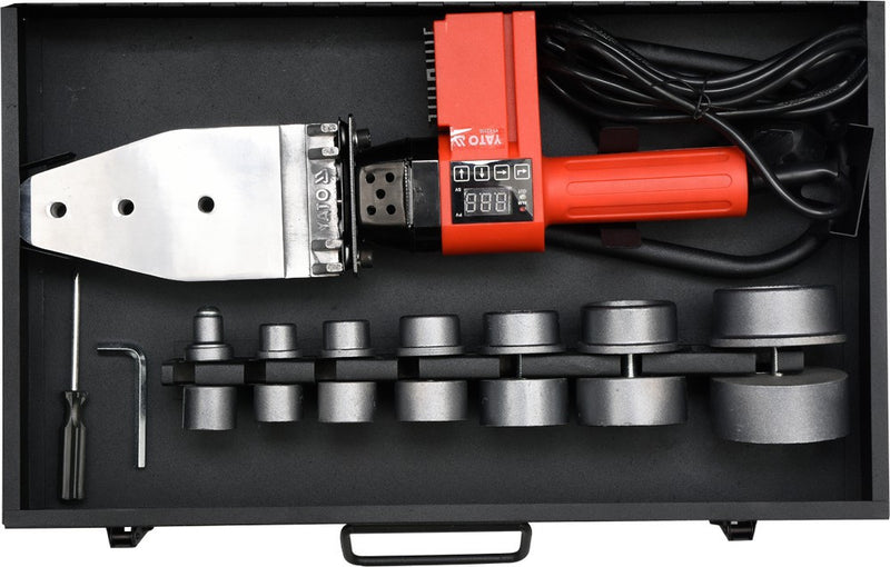 Hegesztő berendezés termoplasztikus csövekhez, Ø16-63mm, 850W/230V (YATO YT-82250)
