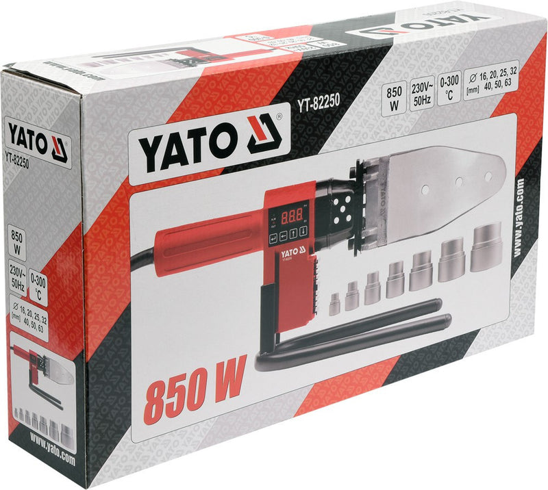 Hegesztő berendezés termoplasztikus csövekhez, Ø16-63mm, 850W/230V (YATO YT-82250)