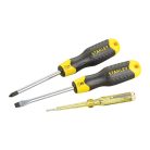 CushionGrip Csavarhúzó készlet fáziskeresővel 3 részes (STANLEY 0-65-012)