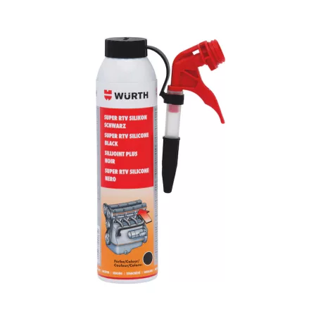 Ragasztó/tömítőmassza fekete, Super RTV szilikon - 200ml (WÜRTH 08933311)