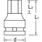 1" Gedore gépi imbusz dugókulcs (19mm, L:75mm) (GEDORE IN K 21 19)