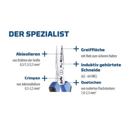 Gedore 3 funkciós fogó, 200 mm, 2K markolat (GEDORE 8133-200 JC)