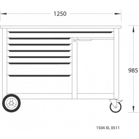 Munkapad 308 részes szerszámkészlettel (GEDORE 1504 XL-TS-308)