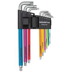   Színes imbuszkulcs készlet tartóban 1.5-10mm, 9részes, hosszú, gömbvégű (GEDORE R36601009)