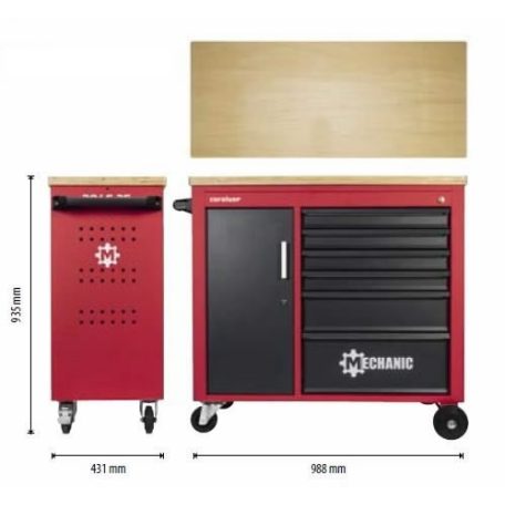 MECHANIC műhelykocsi+satupad 6 fiókkal 935x988x431mm (GEDORE R20400006)