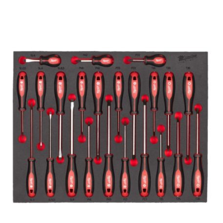 Csavarhúzó készlet 3 oldalú markolattal 23 részes készlet - habbetétben (MILWAUKEE 4932479830) 