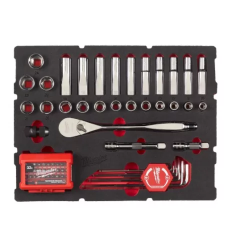 PACKOUT™ 1/2'' Racsni,- Bit és Imbusz készlet 70 részes - habbetétben (MILWAUKEE 4932480716) 