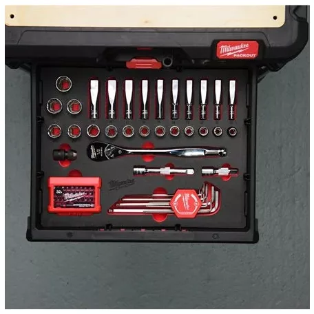 PACKOUT™ 1/2'' Racsni,- Bit és Imbusz készlet 70 részes - habbetétben (MILWAUKEE 4932480716) 