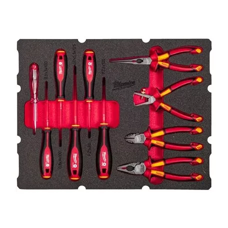 PACKOUT™ VDE Villanyszerelő készlet, 10 részes - habbetétben (MILWAUKEE 4932493637) 