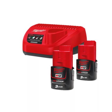 M12 NRG-202 SZETT (2 X 2,0 AH AKKUMULÁTOR ÉS C12 C TÖLTŐ)  (MILWAUKEE 4933459209) 