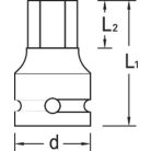 1/2" Gedore gépi imbusz dugókulcs (5mm, L:44mm) (GEDORE IN K 19 5)