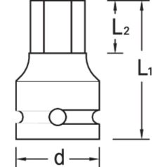   1/2" Gedore gépi imbusz dugókulcs (5mm, L:44mm) (GEDORE IN K 19 5)