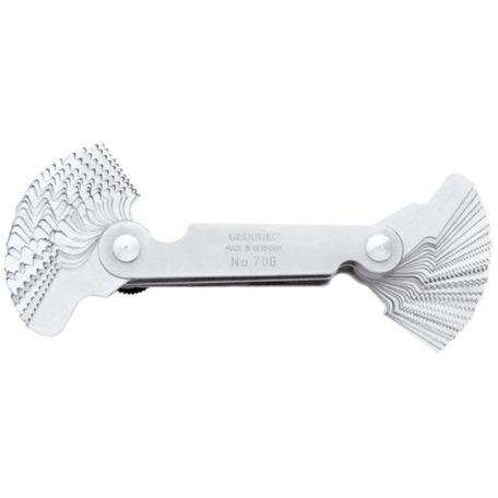 Menetidomszer, menetfésű 52részes 0.25-6.00mm/62-4fok Metrikus/Whitworth (GEDORE 706)