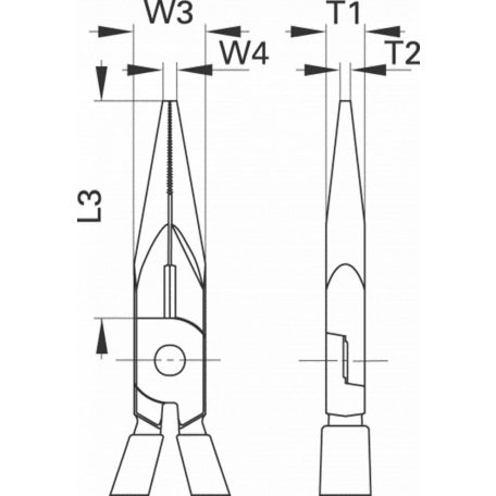 Félkerekcsőrű fogó 160 mm 2K markolat (GEDORE 8132-160 JC)