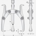 3-karú csapágylehúzó (pólussaru lehúzó), 60x40mm (GEDORE 1.13/02)