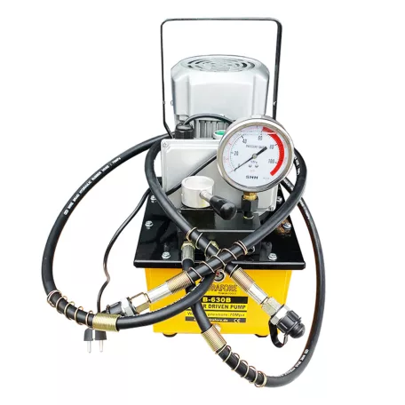 Kettős működésű elektromos hajtású tápegység, pumpa (kéziszelepes 700Bar-0.75kW/220V-8L) (B-630B-220-1HP-8L)