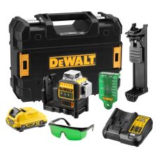   12V/1×2Ah Önszintező 3x360 1080 keresztlézer, töltő, koffer ZÖLD (DeWALT DCE089D1G-QW)