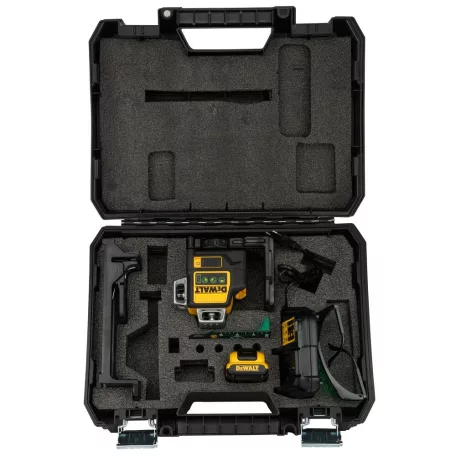 12V/1×2Ah Önszintező 3x360 1080 keresztlézer, töltő, koffer ZÖLD (DeWALT DCE089D1G-QW)