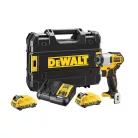 12V/2x2Ah Kefementes 1/4" Ütvecsavarozó, töltő, koffer (DeWALT DCF801D2-QW) 