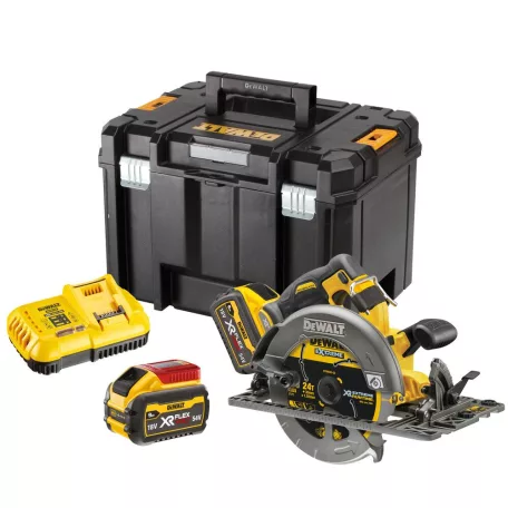 54V Akkus körfűrész XR FlexVolt, 190mm, 2x9Ah akku, TSTAK kofferben (DeWALT DCS579X2-QW) 
