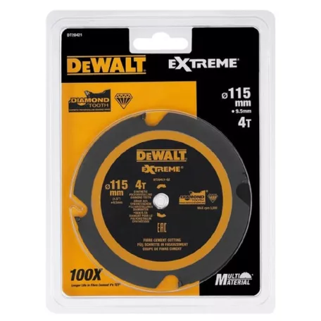 EXTREME Gyémánt Körfűrész penge 115mm 4T PCD (DeWALT DT20421-QZ)