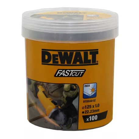 Fast Cut Vágókorong fémre, 125 x 1,0 x 22,23 mm, 100 db (DeWALT DT20540-QZ)