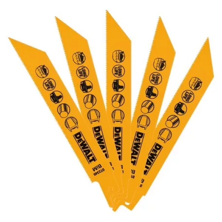 BI-METÁL Fémvágó kobalt kardfűrészlap 152mm - 5 db/cs (DeWALT DT2346-QZ)