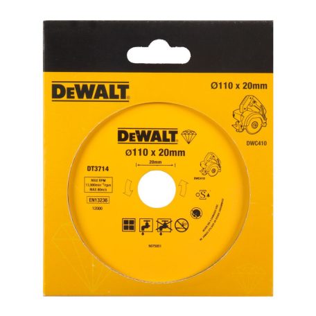 Vizes/száraz csempevágó gyémánt vágótárcsa 110x20mm (DeWALT DT3714-QZ)